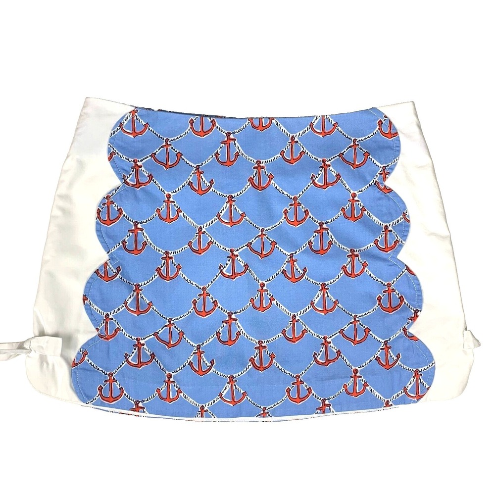 Lilly Pulitzer Nautical Anchor Print Skort sz‎ 0 Cotton Scalloped